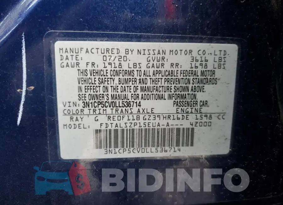 3N1CP5CV0LL536714 Photo# 12