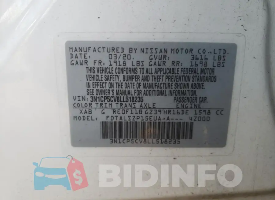 3N1CP5CV8LL518235 Photo# 12