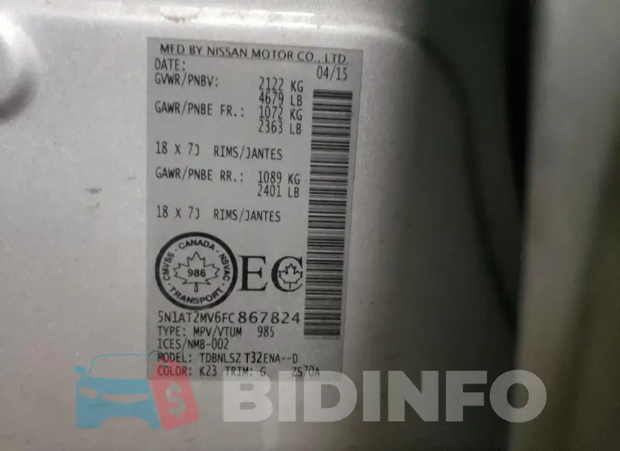5N1AT2MV6FC867824 Photo# 13