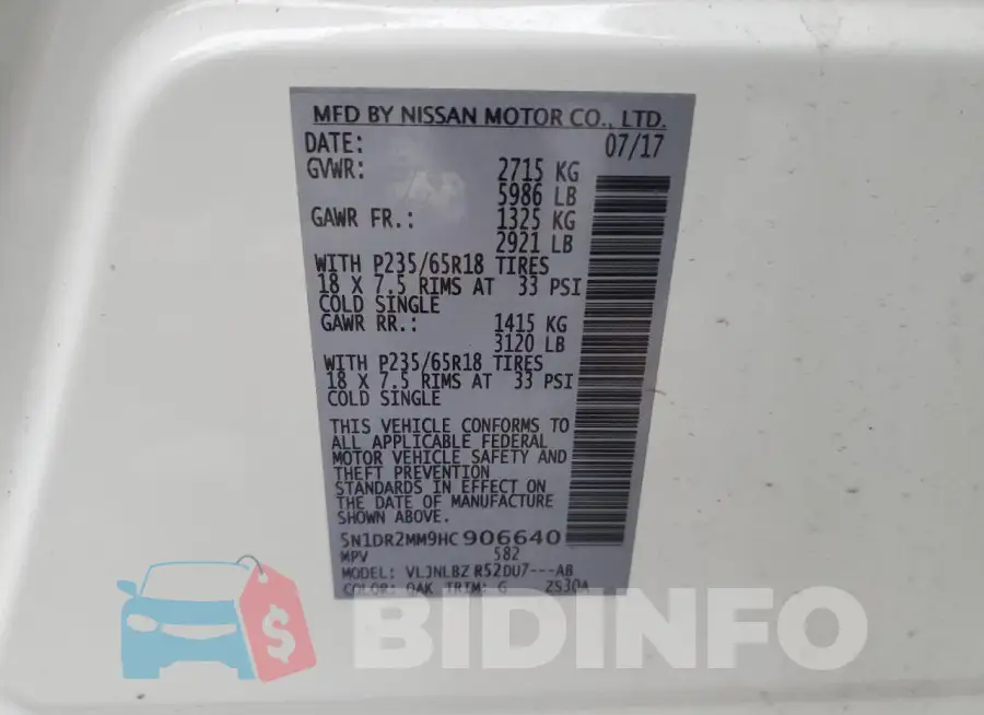 5N1DR2MM9HC906640 Photo# 12