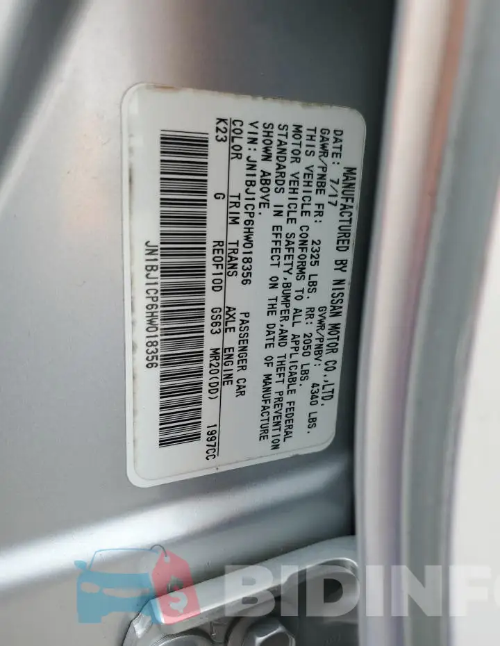 JN1BJ1CP6HW018356 Photo# 13