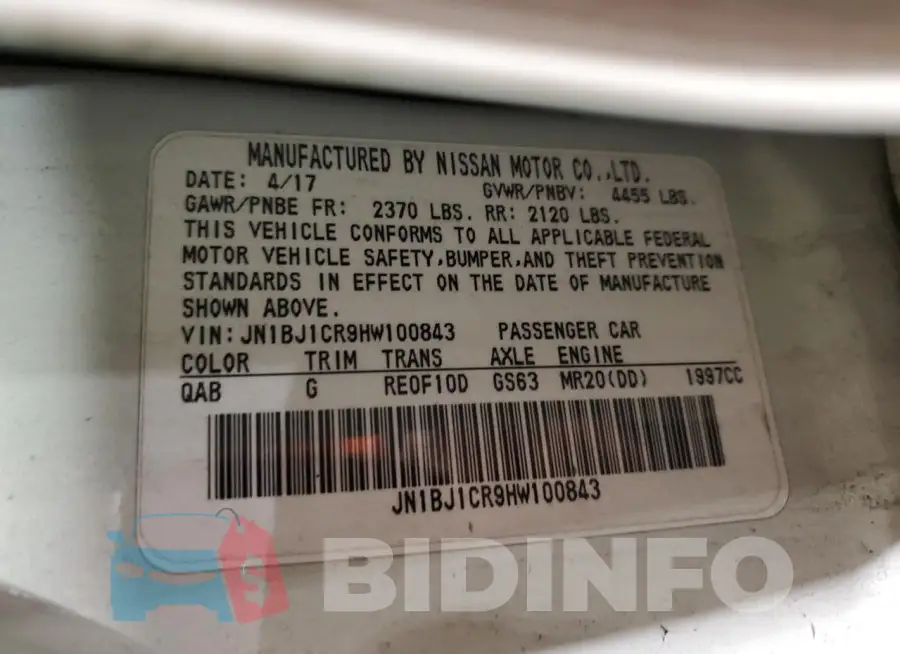 JN1BJ1CR9HW100843 Photo# 12