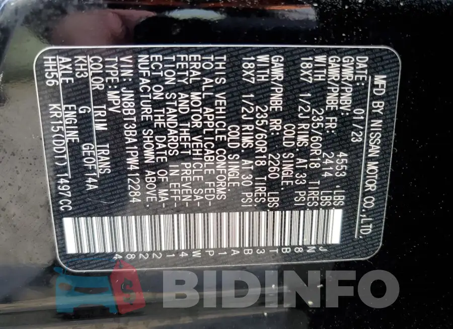 JN8BT3BA1PW412284 Photo# 13