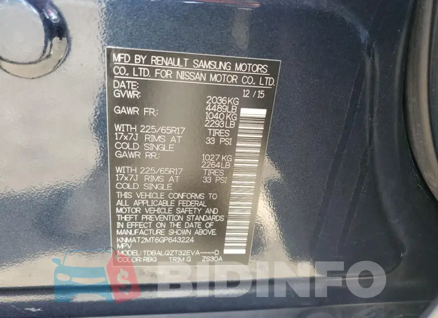 KNMAT2MT6GP643224 Photo# 12