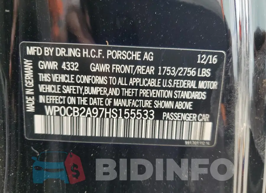 WP0CB2A97HS155533 Photo# 12