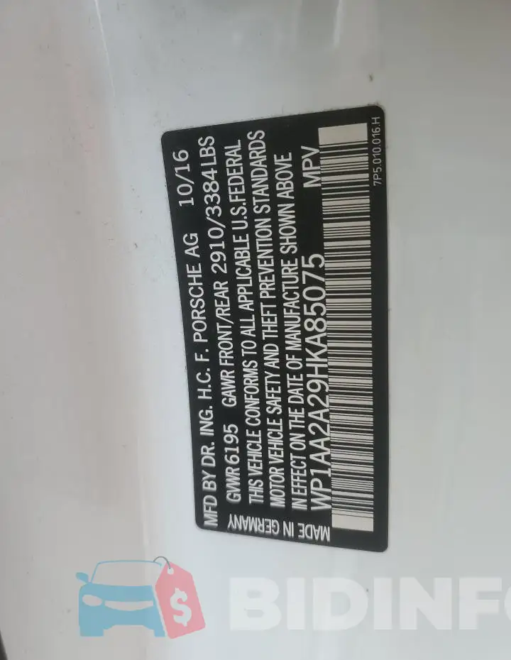 WP1AA2A29HKA85075 Photo# 13