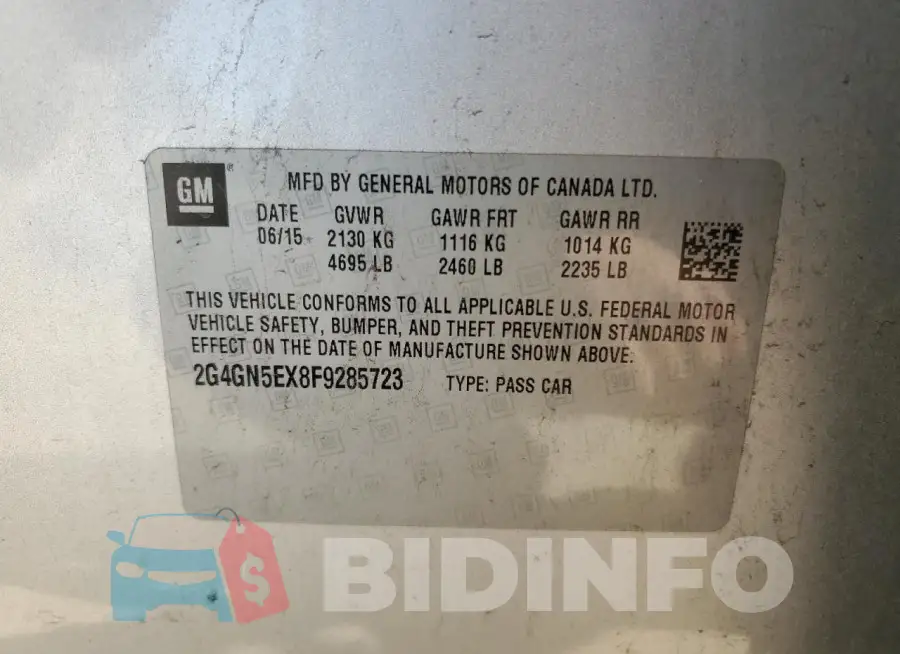 2G4GN5EX8F9285723 Photo# 12