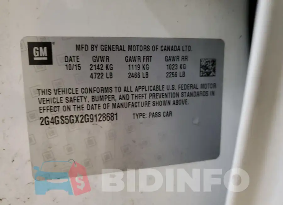 2G4GS5GX2G9128681 Photo# 12