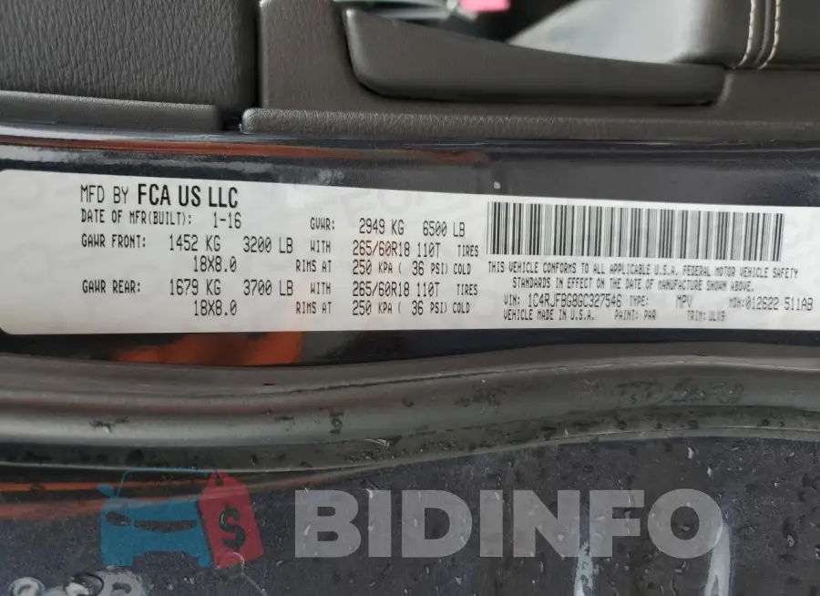 1C4RJFBG8GC327546 Photo# 14