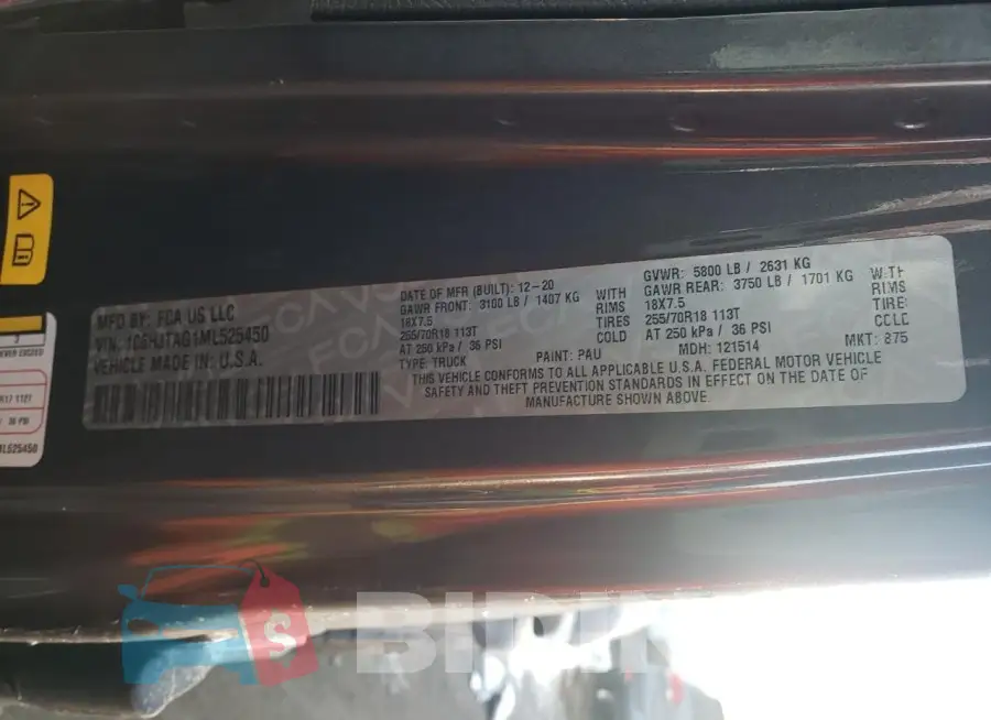1C6HJTAG1ML525450 Photo# 12
