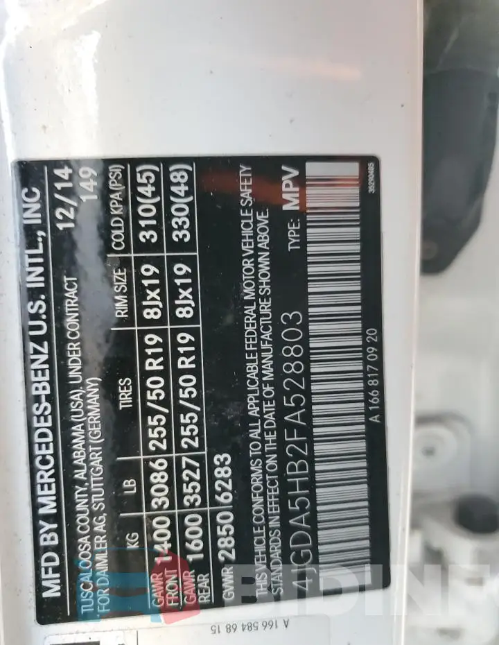 4JGDA5HB2FA528803 Photo# 12