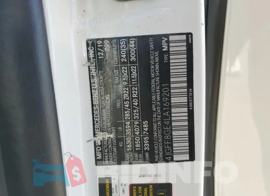 4JGFF8GE4LA169201 Photo# 14