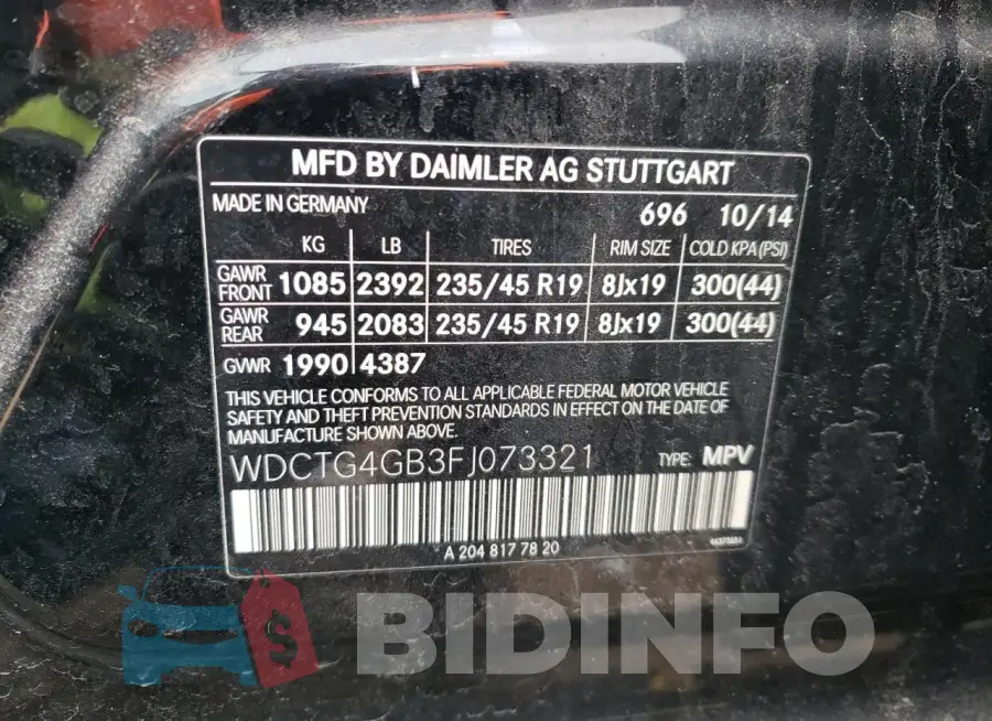 WDCTG4GB3FJ073321 Photo# 12