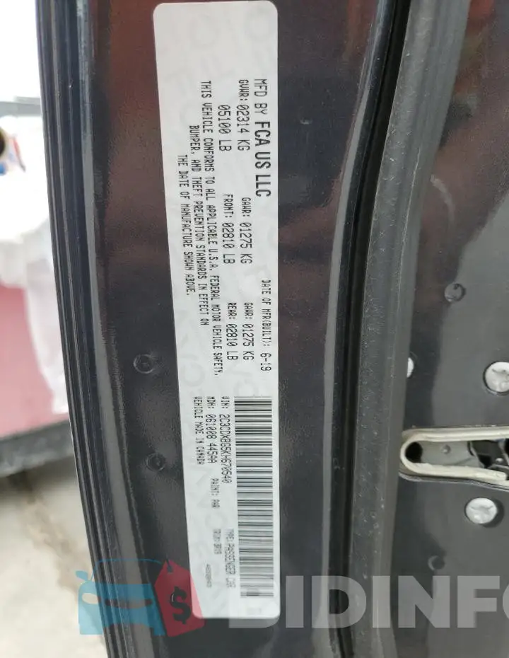 2C3CDXBG5KH670540 Photo# 12