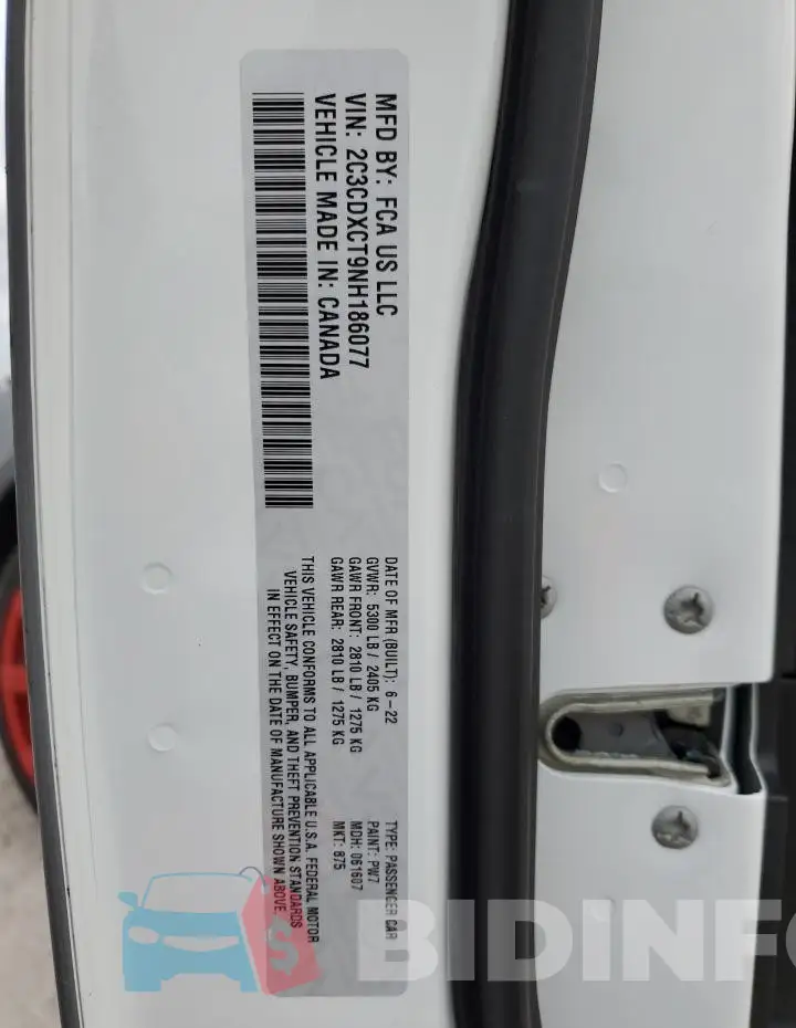 2C3CDXCT9NH186077 Photo# 13