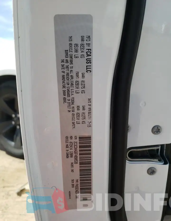 2C3CDXHG6FH890539 Photo# 12