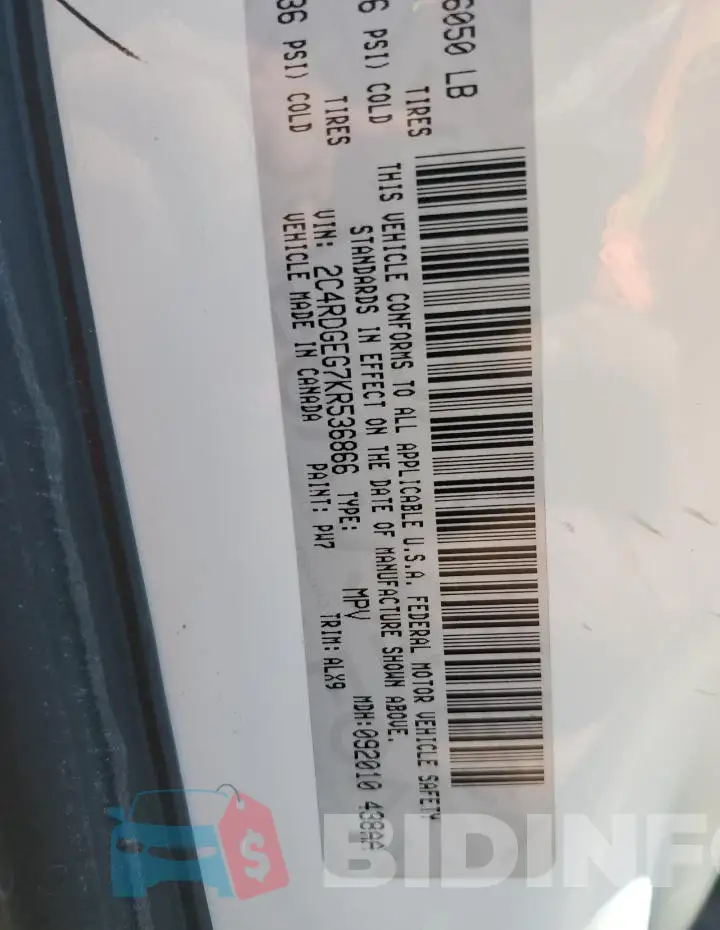 2C4RDGEG7KR536866 Photo# 13