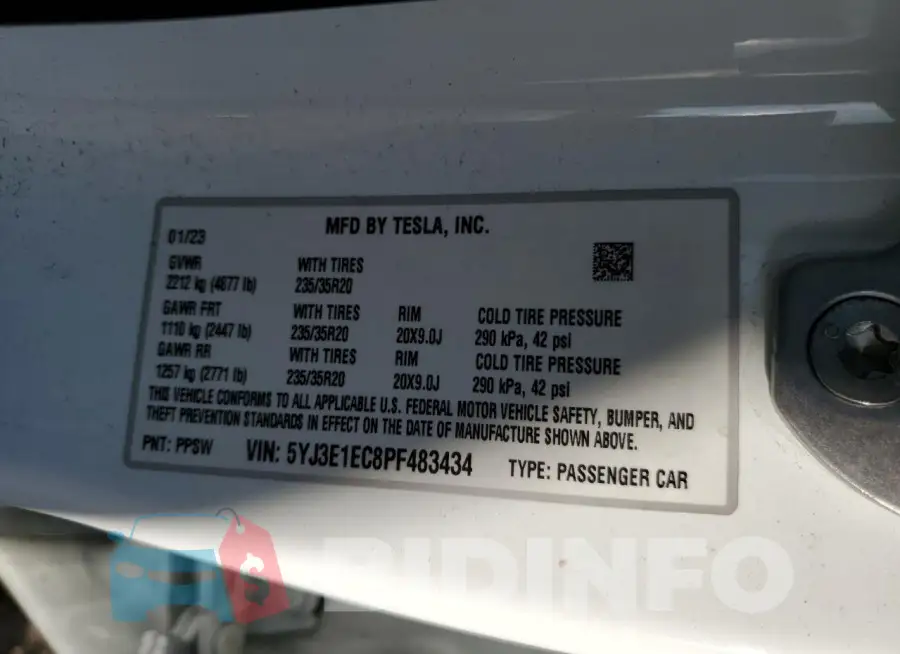 5YJ3E1EC8PF483434 Photo# 12