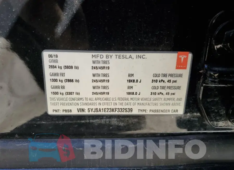 5YJSA1E23KF332539 Photo# 12