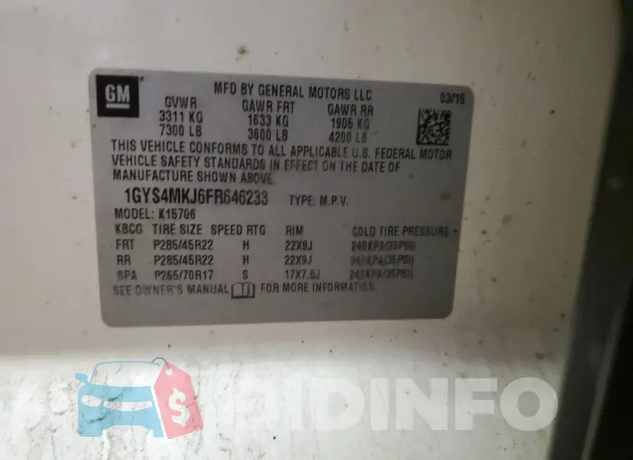 1GYS4MKJ6FR646233 Photo# 12