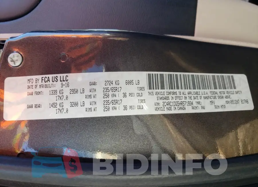 2C4RC1DG5HR571934 Photo# 13