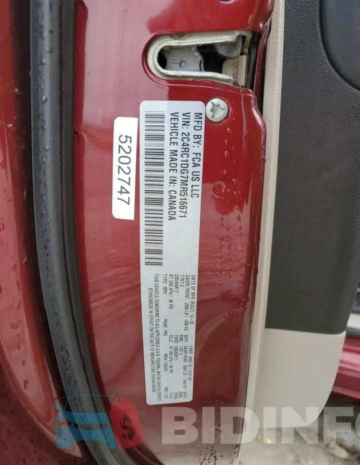 2C4RC1DG7MR516671 Photo# 13