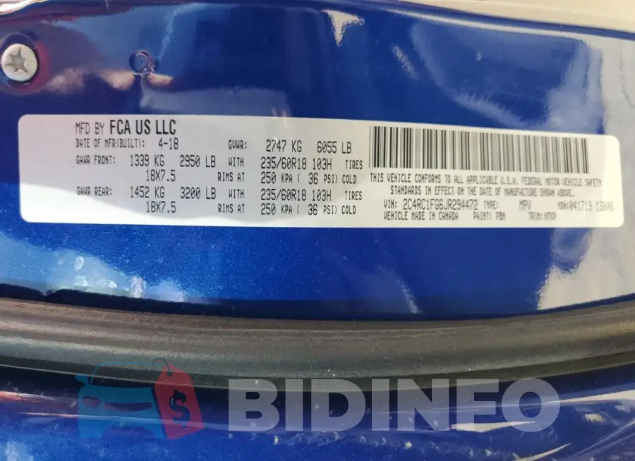 2C4RC1FG6JR294472 Photo# 13