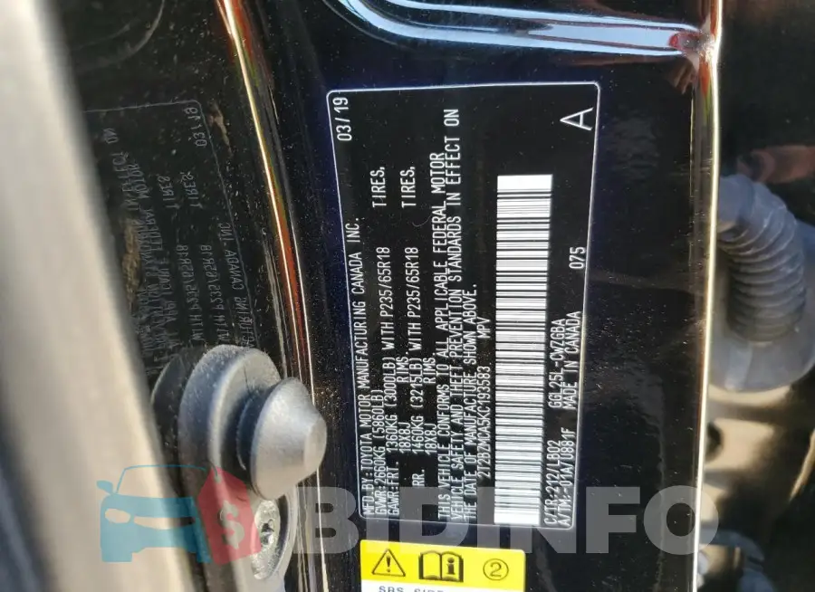 2T2BZMCA5KC193583 Photo# 13