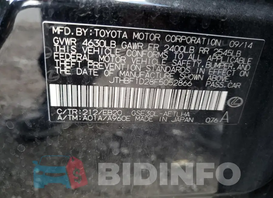 JTHBF1D28F5052866 Photo# 11