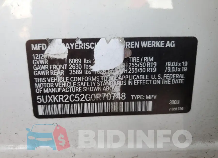 5UXKR2C52G0R70748 Photo# 12