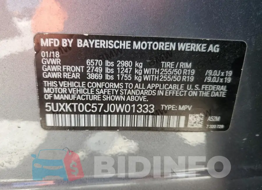 5UXKT0C57J0W01333 Photo# 13