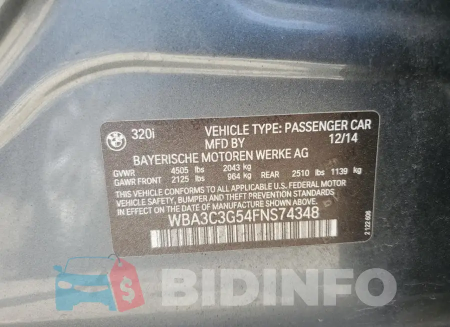 WBA3C3G54FNS74348 Photo# 12
