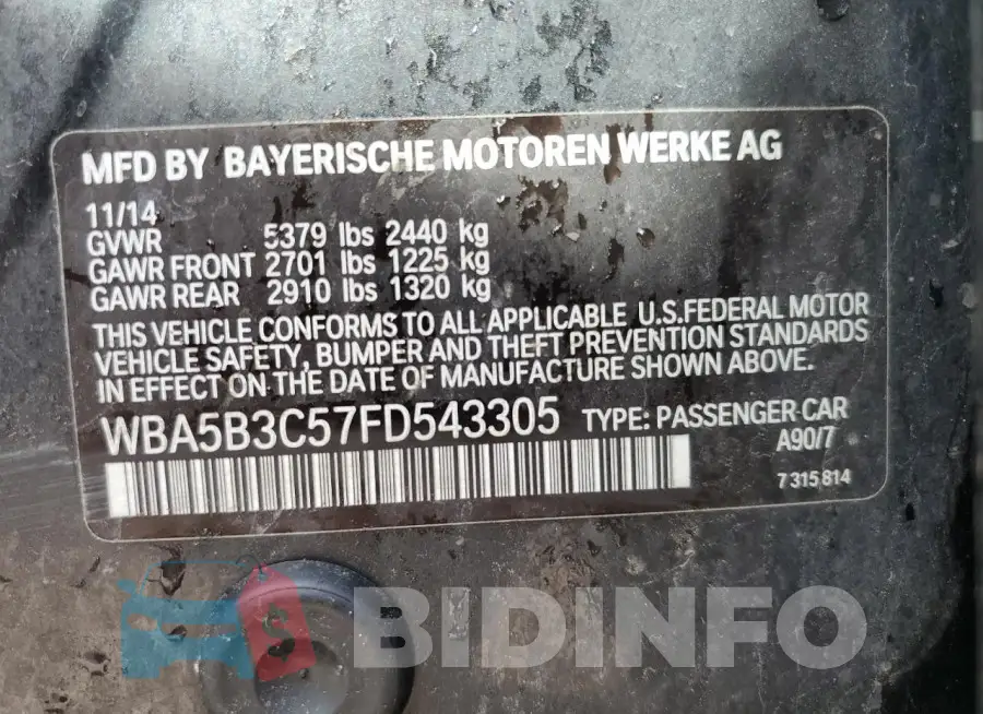 WBA5B3C57FD543305 Photo# 12