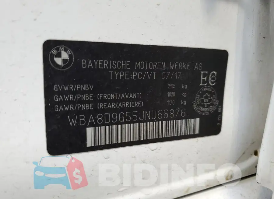 WBA8D9G55JNU66876 Photo# 13