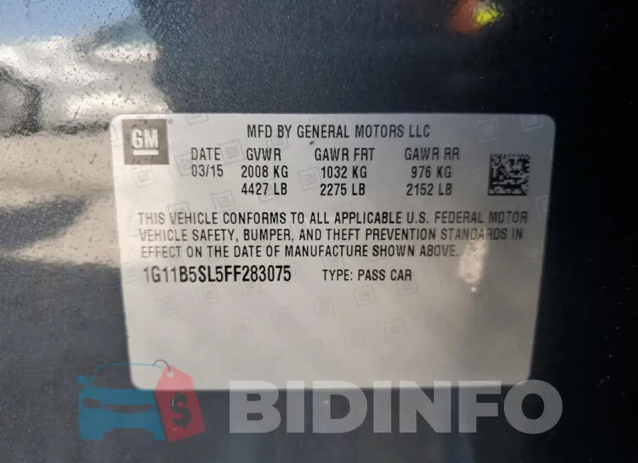 1G11B5SL5FF283075 Photo# 12