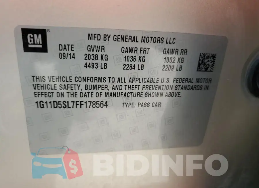 1G11D5SL7FF178564 Photo# 12