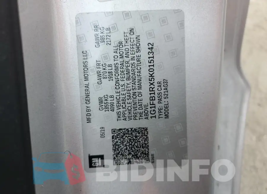 1G1FB1RX5K0151342 Photo# 12