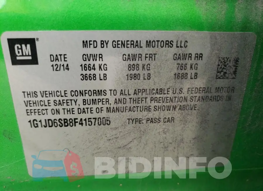 1G1JD6SB8F4157005 Photo# 13