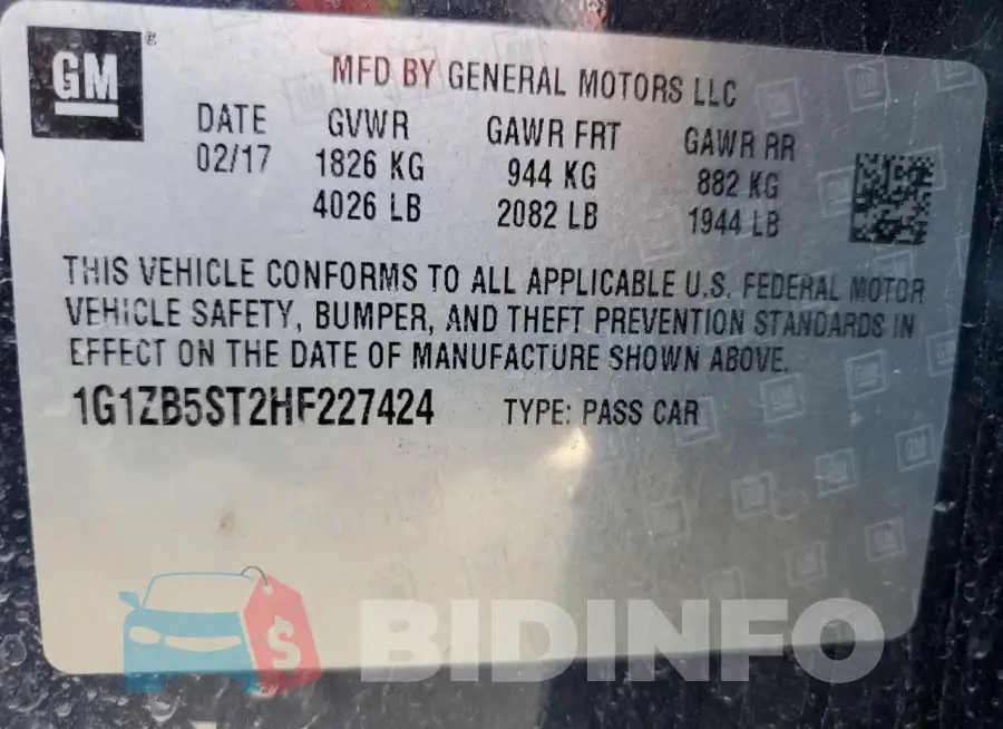 1G1ZB5ST2HF227424 Photo# 12