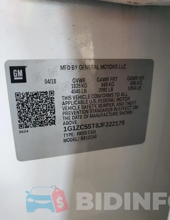 1G1ZC5ST8JF222179 Photo# 12