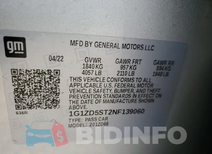 1G1ZD5ST2NF139060 Photo# 12