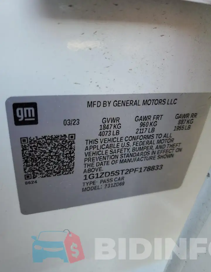 1G1ZD5ST2PF178833 Photo# 13
