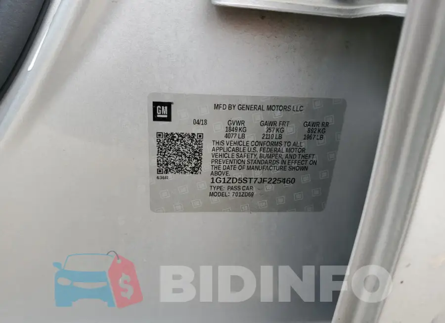 1G1ZD5ST7JF225460 Photo# 12