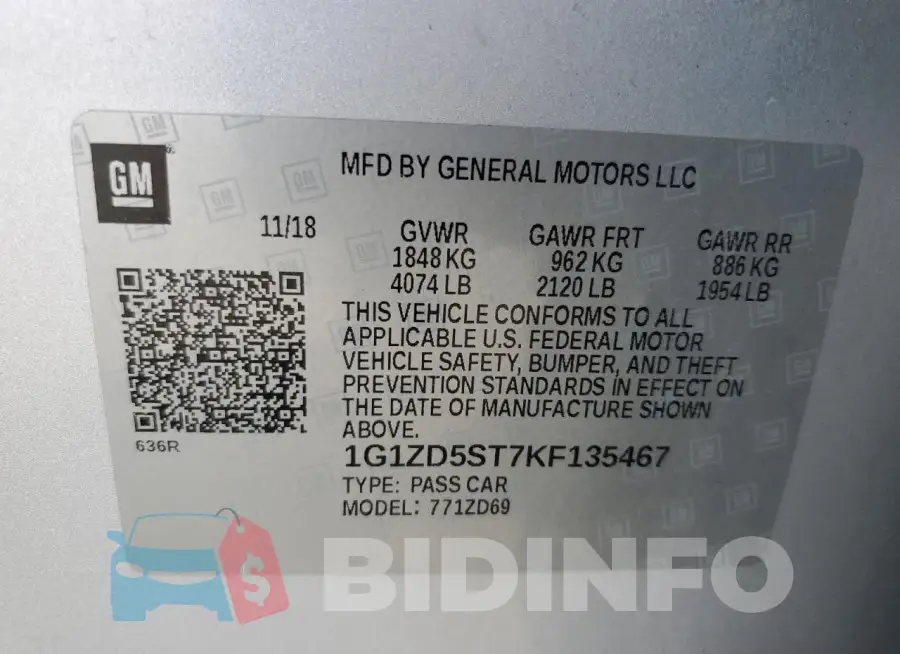 1G1ZD5ST7KF135467 Photo# 13