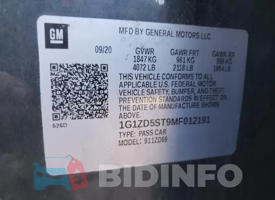 1G1ZD5ST9MF012191 Photo# 12
