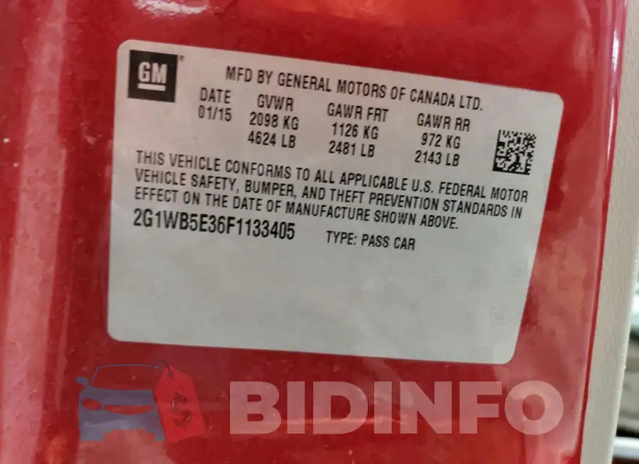 2G1WB5E36F1133405 Photo# 12
