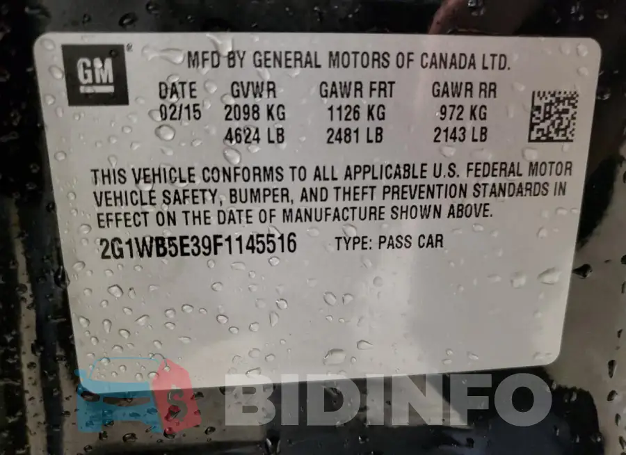 2G1WB5E39F1145516 Photo# 12