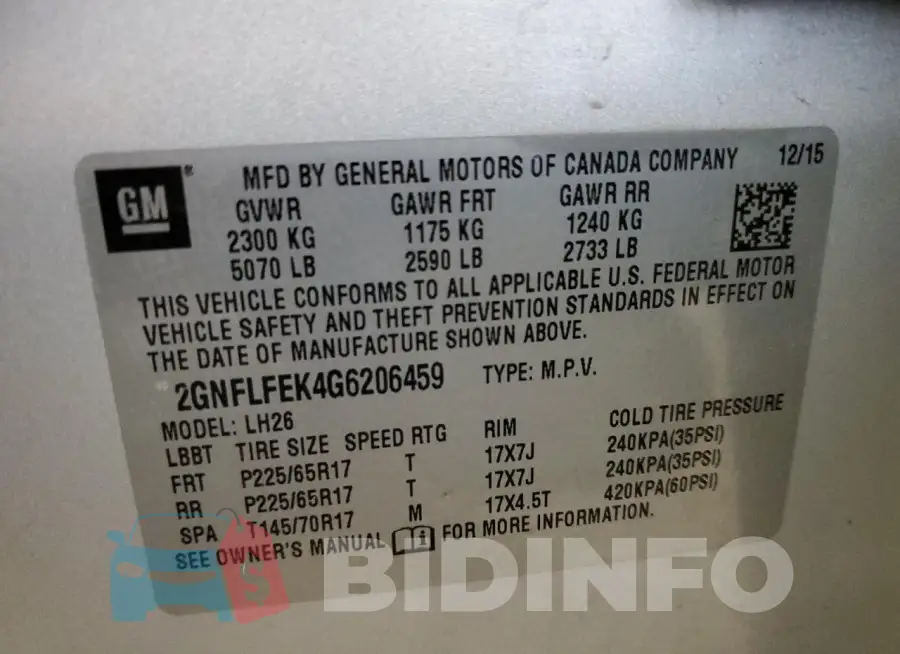 2GNFLFEK4G6206459 Photo# 13