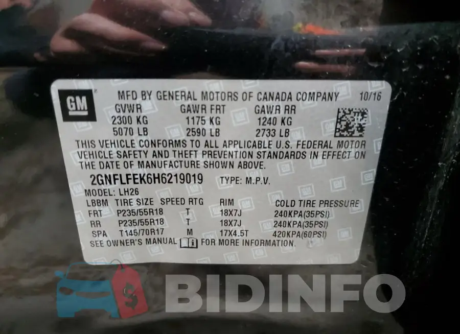 2GNFLFEK6H6219019 Photo# 11