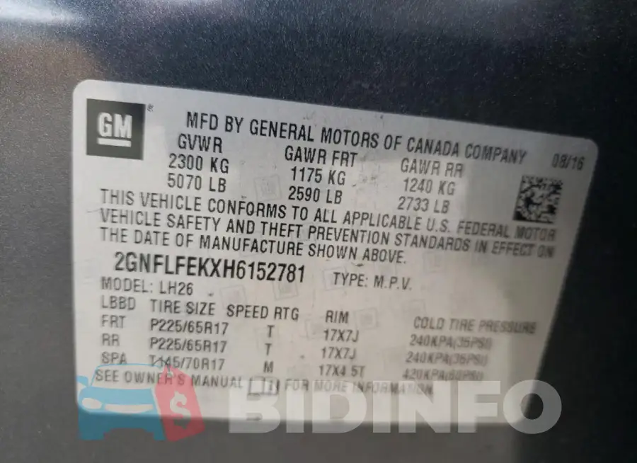 2GNFLFEKXH6152781 Photo# 14